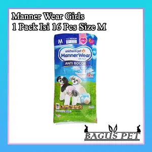 Unicharm Pet - Manner Wear Girl M 16 Popok Anjing Size M Isi 16 Pcs