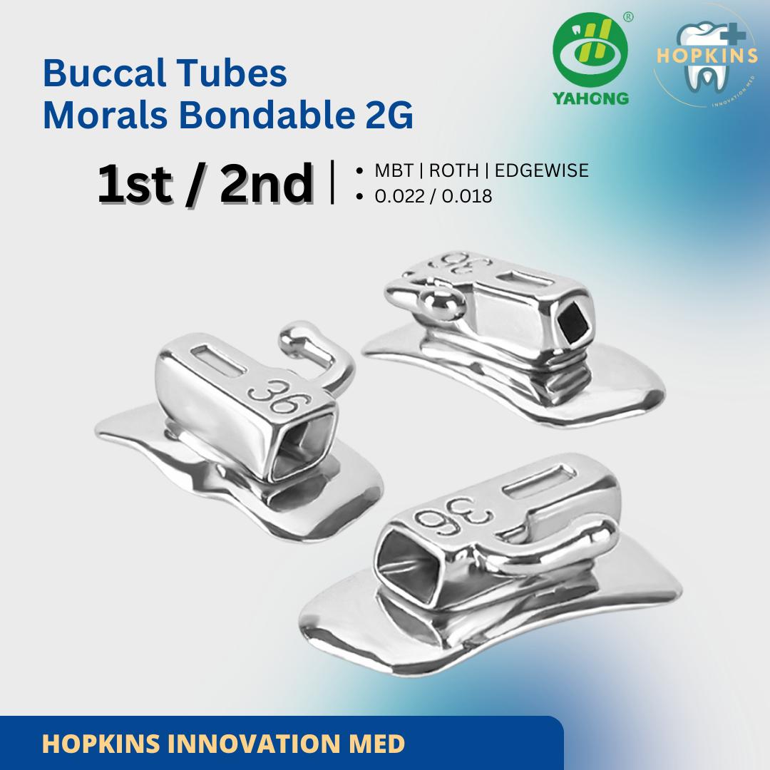 Buccal Tubes 1st - 2nd Moral MBT / ROTH / EDGEWISE | Bondable 2G Non-Conv 0.022 & 0.018 Metal Braces / Bracket Orthodontic
