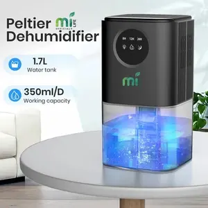 MILIFE Dehumidifier 1.7L Serap Air Timer Penyerap Kelembapan Udara RGB Night Lamp