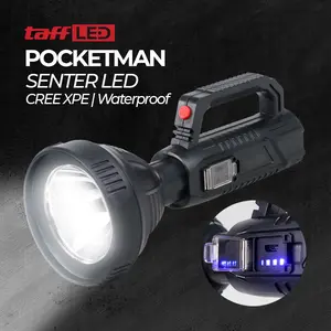 Senter Led Pocketman Camping Waterproof USB Rechargeable Jarak Hingga 100 Meter WMO YULH-A08