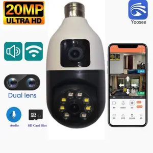 Yoosee PTZ Lampu Dual Lensa 20MP IP Camera CCTV Speed Dome