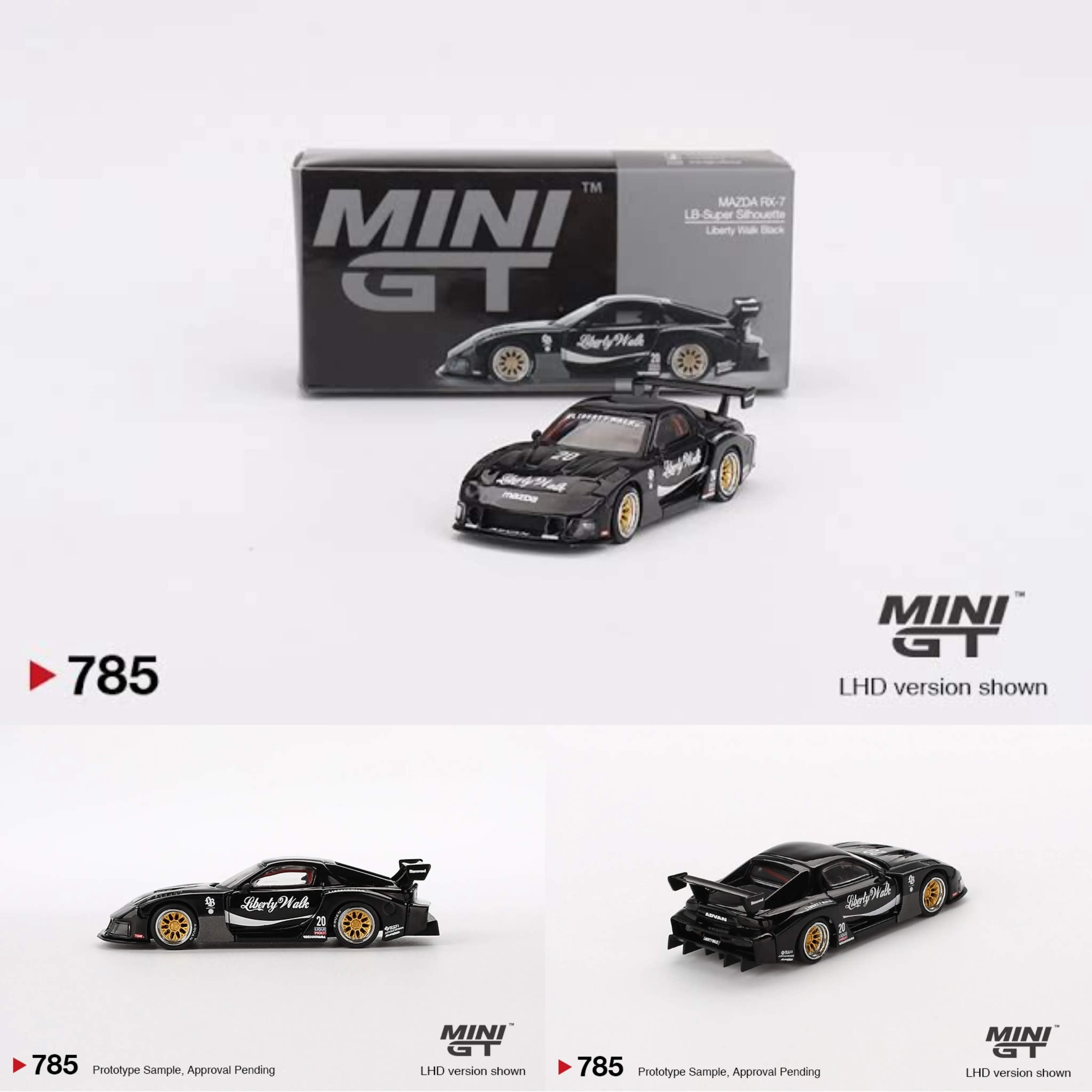 Mini GT Mazda RX7 LB Super Silhouette Liberty Walk Black MGT 785