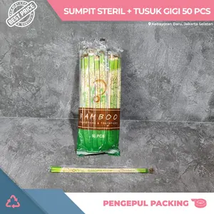 Sumpit Bambu Bulat OPP ION + Tusuk Gigi / Sumpit steril - GROSIR