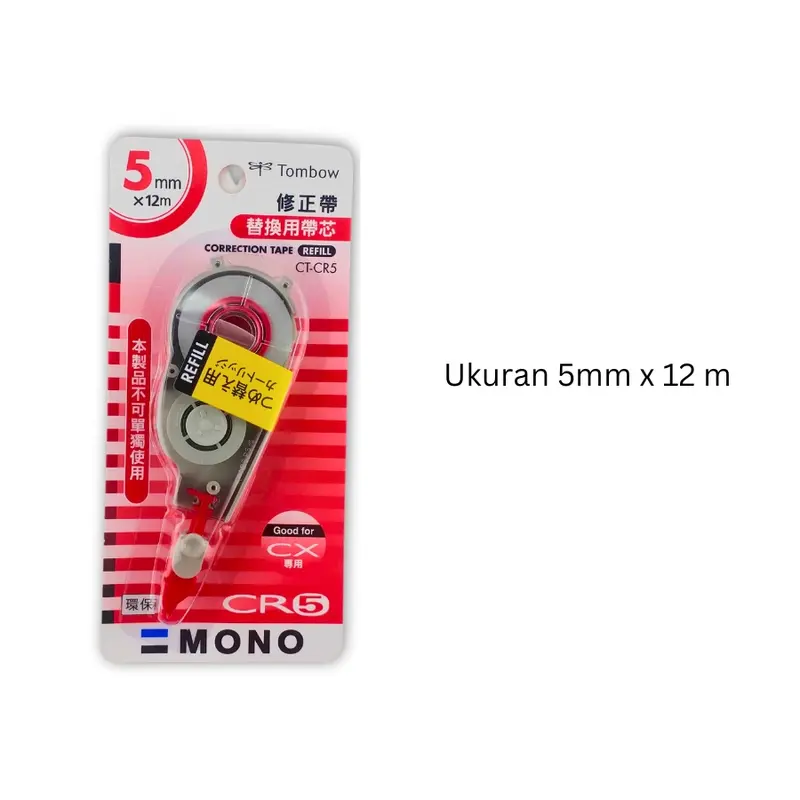 Tombow Correction Tape Refill Mono CR 4.2mm / 5mm / 6mm x 12m - Tipex Pita Kertas 4