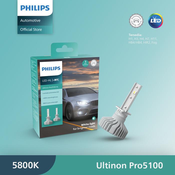Gambar Philips Led Ultinon Pro5100 H1 5800K - 11258U51CW. dari PHILIPS AUTOMOTIVE Kota Administrasi Jakarta Utara Tokopedia