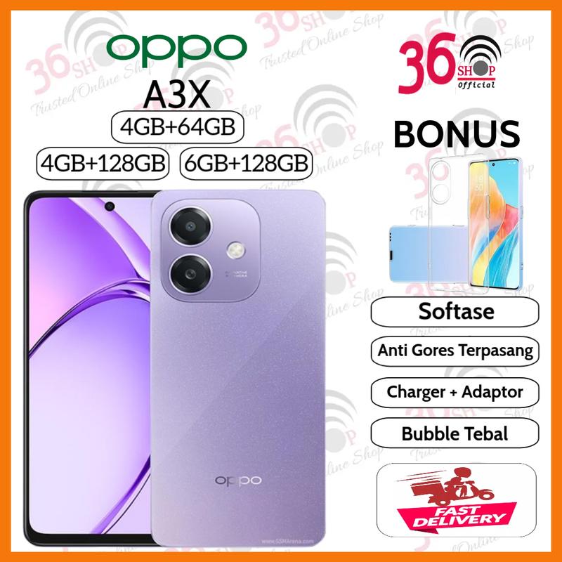 Oppo A3X 4/64GB 4/128GB 6/128GB Garansi Resmi indonesia Tahun 4/128 Merah