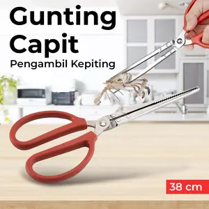 Crab Tongs Gunting Capit Pengambil Kepiting 38cm Flat