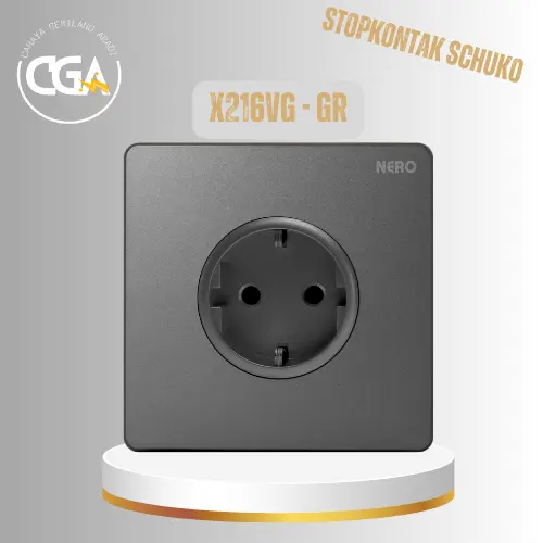 NERO CASA X2 GREY SAKLAR STOP KONTAK Socket Tembaga 3