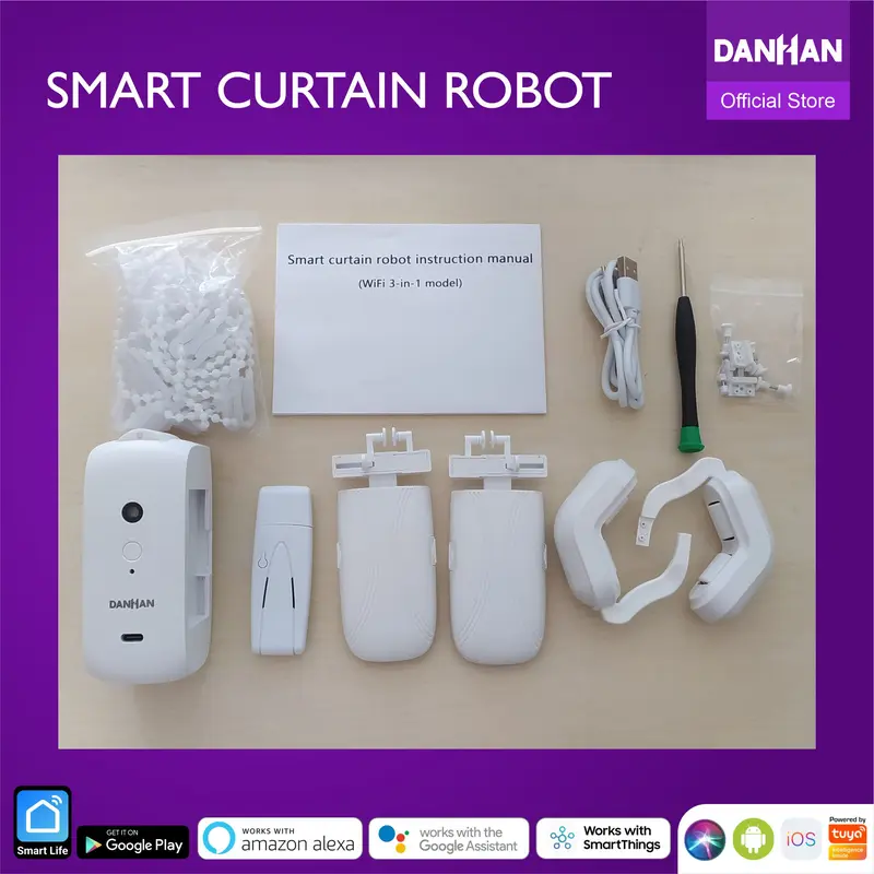 Smart Curtain Robot Danhan Gorden otomatis, Tirai Pintar, WiFi Wireless Tuya-Curtain Single 7