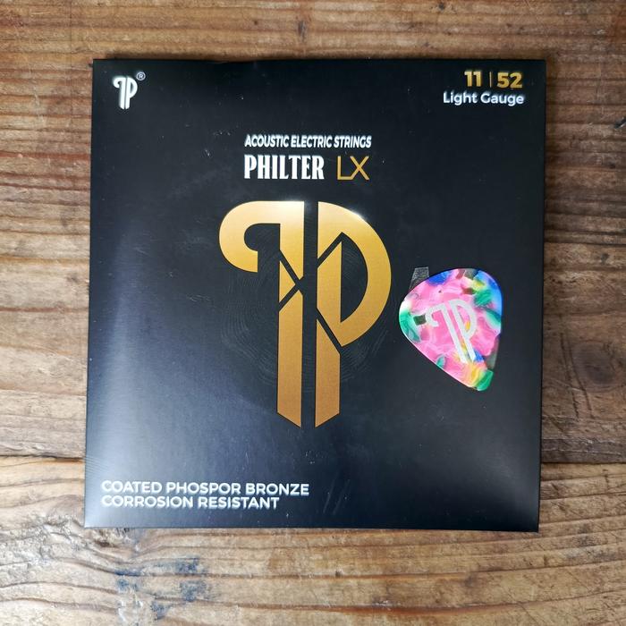 Gambar Senar Gitar Acoustic Philter LX 11/52 Original Phospor Bronze - Free Pick dari debalisale Kota Denpasar Tokopedia