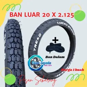 ban luar dan luar dalam sepeda ukuran 20 x 2.125 cocok untuk sepeda BMX