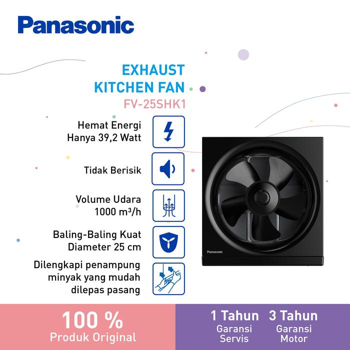 Gambar Panasonic FV-25SHK1-K Exhaust Kitchen Fan Black dari Panasonic Indonesia Kota Bekasi Tokopedia