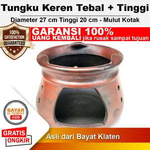 Tungku Kayu Bakar Tanah Liat Tradisional Keren Gerabah Besar Tinggi & Tebal - Diameter 27 cm Tinggi 20 cm - Mulut Kotak - MK-2720