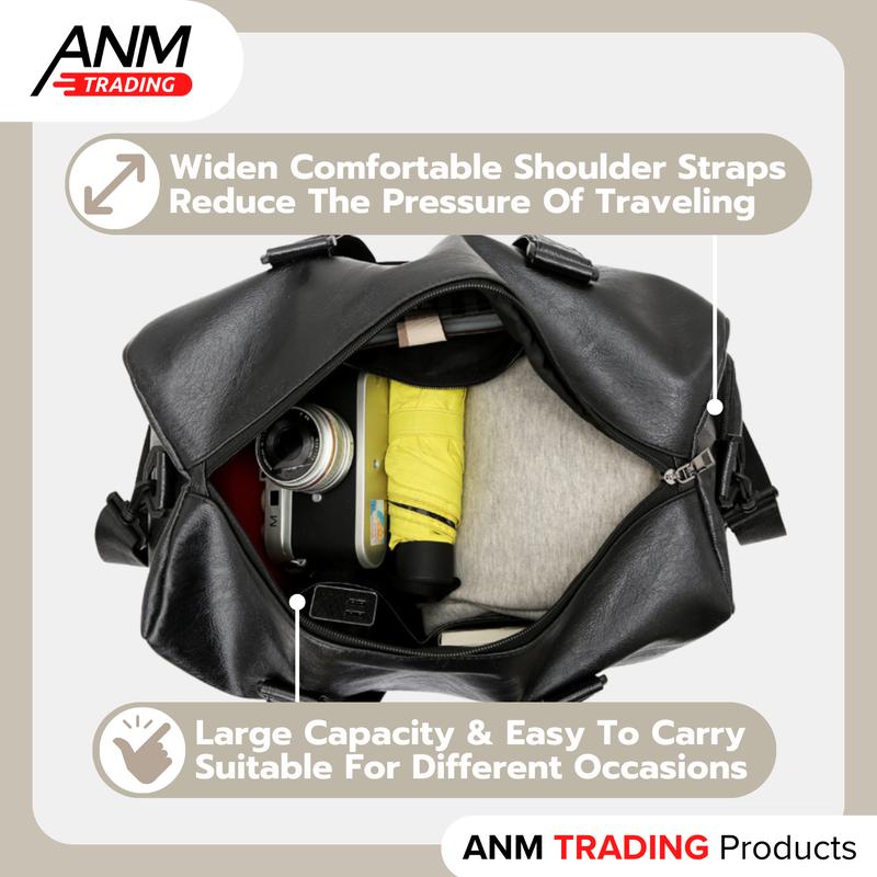 Tas Travel / GYM / Sport Bag Pria Wanita Unisex Kulit - Hitam 5