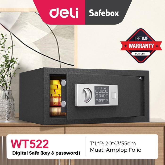 Gambar Deli Brankas Besi Digital / Digital Safe Box / Double Unlocking / Kunci Kata Sandi / Key Password / Anti Maling Anti Bobol 43x35x20 WT522 dari Deli Brankas Official Store Kota Administrasi Jakarta Timur Tokopedia