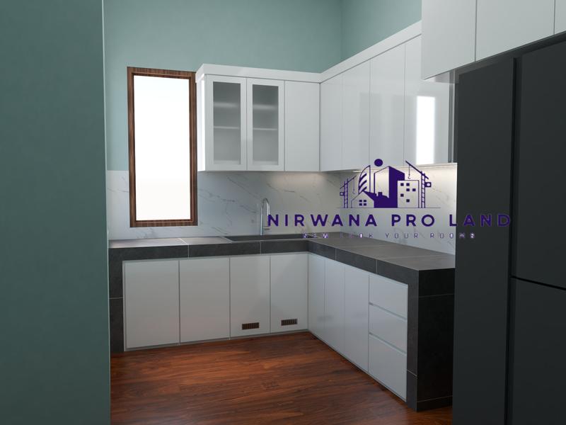 kitchen set minimalis modern custom bahan PVC Board Finishing HPL ...