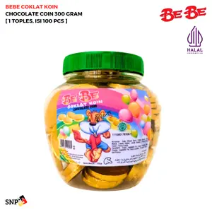 BEBE CHOCOLATE COIN 300 GRAM [1 TOPLES, ISI 100 PCS]