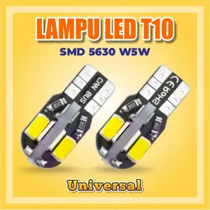 Lampu LED T10 CANbus 8 Titik SMD 5630 W5W Lampu Senja Kota Plat Kabin