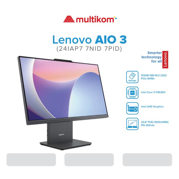 Gambar PC AIO Lenovo IdeaCentre 3 24IAP7 QUID QSID i7-13620H 8GB 512SSD FHD W11 OHS dari MULTIKOM ID Kota Palembang Tokopedia