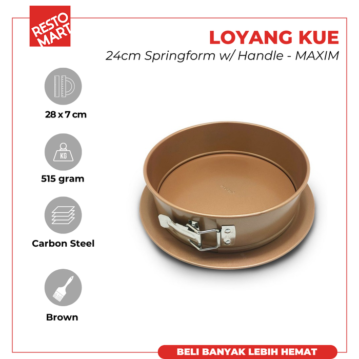 Gambar Cetakan Roti / Loyang / 24Cm Spring Form MAXIM Carbone Steel (1221262) dari Restomart Kitchen Solution Kota Administrasi Jakarta Pusat Tokopedia
