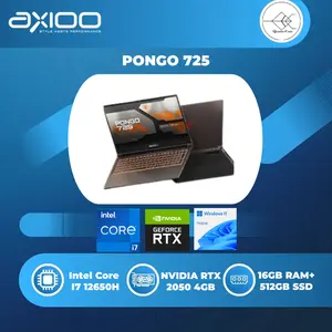 Axioo Pongo 725 V2 I7 12650H RTX2050 4GB/16GB 512GB W11 15.6FHD 144HZ IPS RGB 3Y/Windows 11 Laptop Gaming Terbaru
