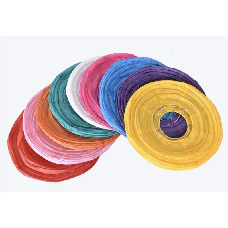 LAMPION KERTAS KATUN POLOS WARNA WARNI UKURAN 30cm 5