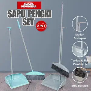 Set Sapu & Pengki Sisir Minimalis Alat Pembersih Lantai 2 IN 1
