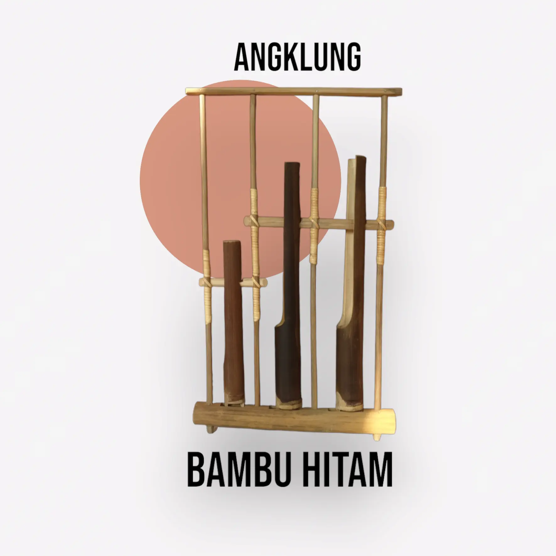 Jual Angklung Satuan, Bambu Hitam, 3 Tabung, Bisa Pilih Nada