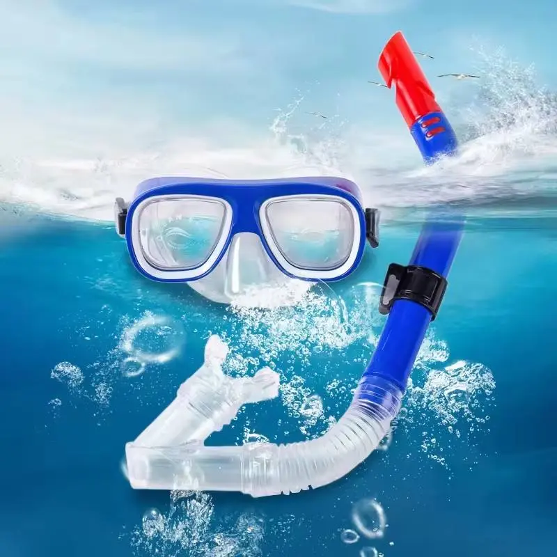Snorkel Kacamata Renang Goggles kaca mata Selam Snorkeling Diving Set Kids untuk Anak Laki-Laki dan Perempuan Alat Snorkling PVC dengan Selang Bernapas dving mask set. 1