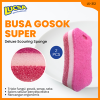 Gambar Sabut cuci piring Deluxe Spons Sponge 2 pc Normal Use Multifungsi Gosok LS-312 Lucsa - Deluxe Sponge dari warungtools Kota Administrasi Jakarta Utara 3 Tokopedia