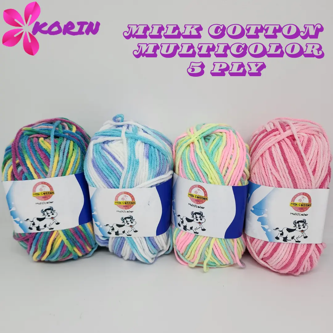 [PART 2] Benang Rajut Milk Cotton Multicolor 5PLY / Katun Susu Milk Cotton Mix Sembur [50gr] Korin