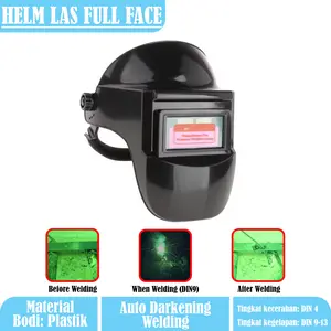 TaffGUARD Helm Las Gelap Otomatis Full Face DIN4 Din9 DIN13 Kacamata Topeng Masker Welding Auto Darkening JJ192