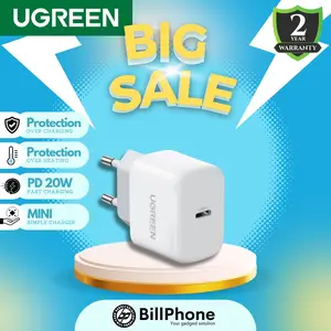 UGREEN Mini 20W Adaptor Charger iPhone Type C Fast Charging