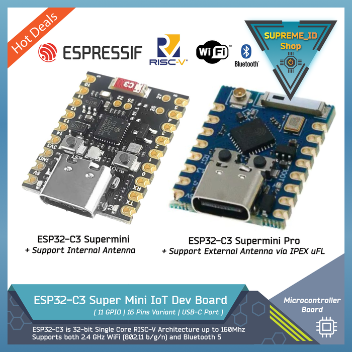Small Microprocessor Bluetooth Jual ESP32-C3 Super mini Supermini PRO RISC-V 32-bit ESPRESSIF ...