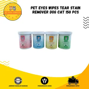 PET EYES WIPES TEAR STAIN REMOVE DOG CAT 150 PCS ANTIBACTERIAL MDT3701