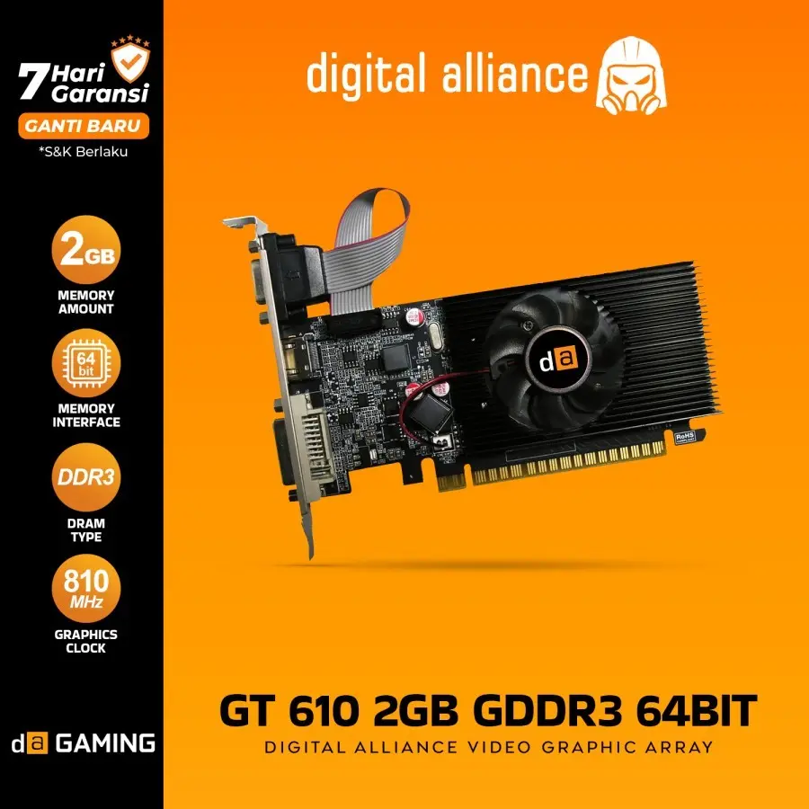 VGA Digital Alliance GT610 GT 610 2GB GDDR3 64 bit