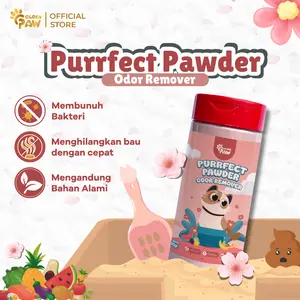 Golden Paw - Purrfect Pawder 140gr Penghilang Bau Kotoran Hewan, Litter Box Kucing, Odor Remover Penghilang Bau Pesing Pup Pipis Kucing / Pewangi Pasir
