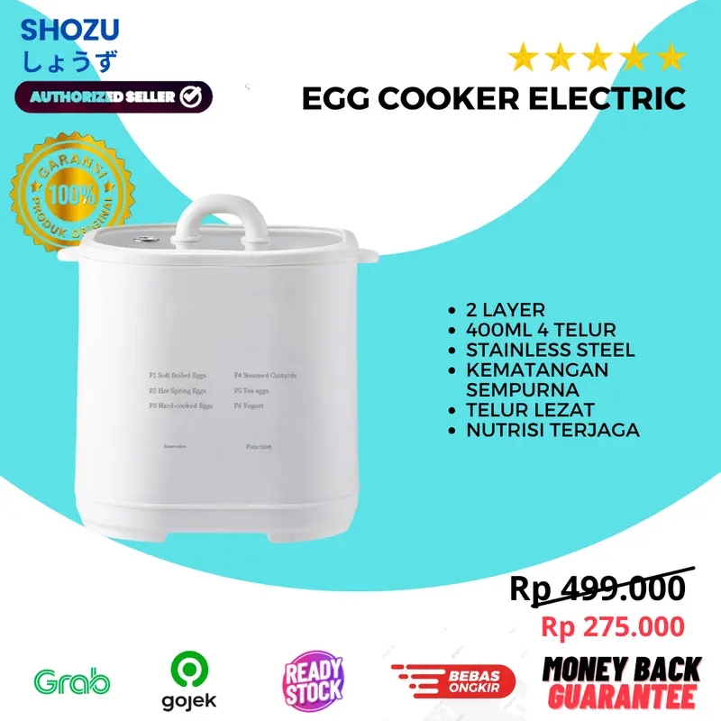 Alat Rebus Telur Electric Egg Cooker Boiler 2 Layer 400ml 4 Telur ORIGINAL 0