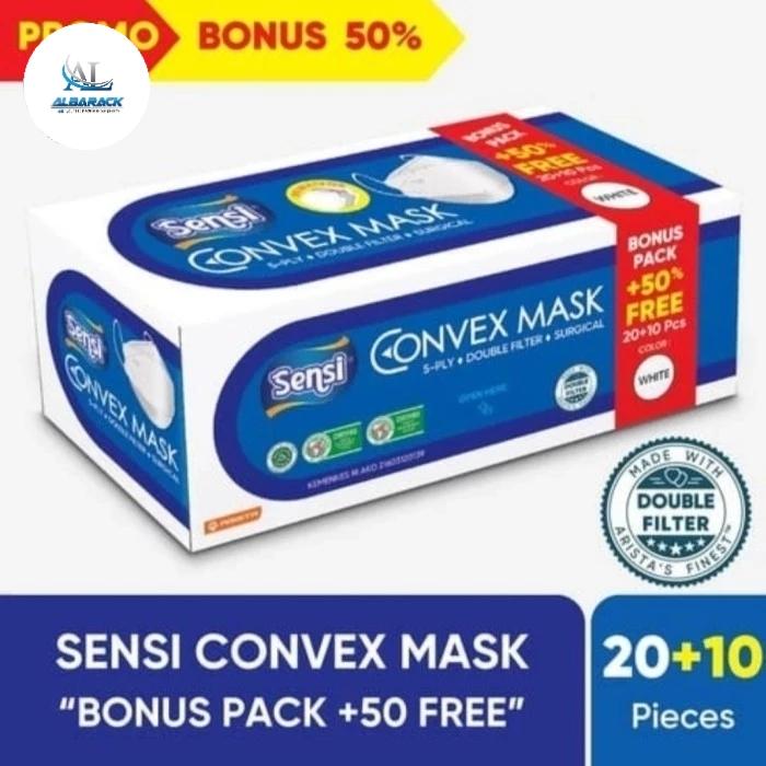 Sensi Convex Mask 4 ply isi 20 Warna Hitam   Kuat talinya