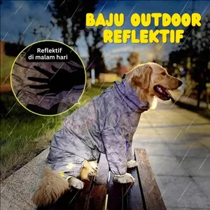 Baju Pakaian Outdoor Anjing Medium Besar Anti Air - Reflektif