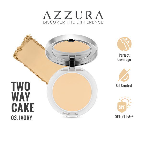 Gambar Azzura Two Way Cake Bedak Matte Finish Ivory 03 dari Wings Indonesia Kab. Bekasi Tokopedia