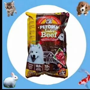 makanan anjing kering PETOPIA dry DOG food tender BEEF repack 1KG