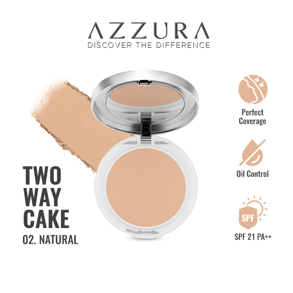 Gambar Azzura Two Way Cake Bedak Matte Finish Natural 02 dari Wings Indonesia Kab. Bekasi Tokopedia
