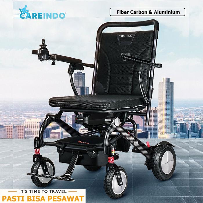 Gambar Kursi Roda Elektrik Traveling Careindo Fiber Carbon & Aluminium dari Careindo Wheelchair Kota Administrasi Jakarta Barat Tokopedia