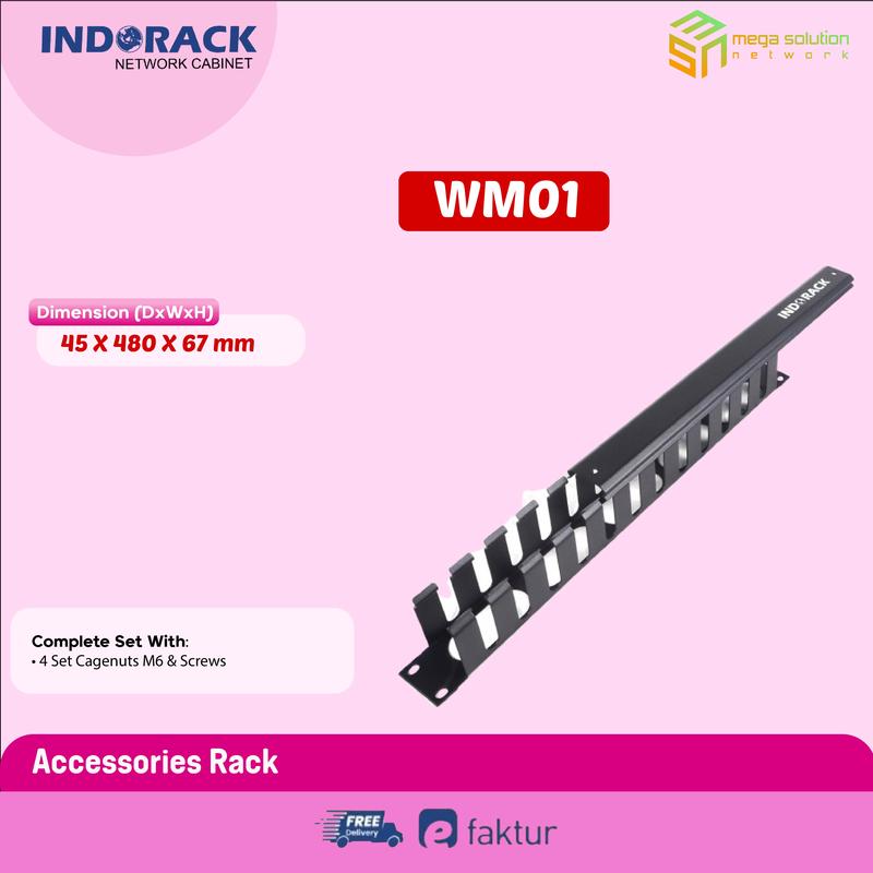 INDORACK Wire Management 1U Accessories Rak Server Wallmount WM01 ...