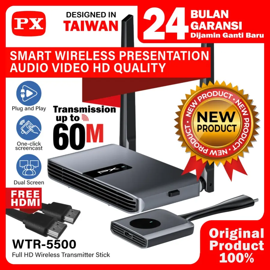 Wireless Audio Video HDMI VGA Transmitter Receiver Display PX WTR-5500