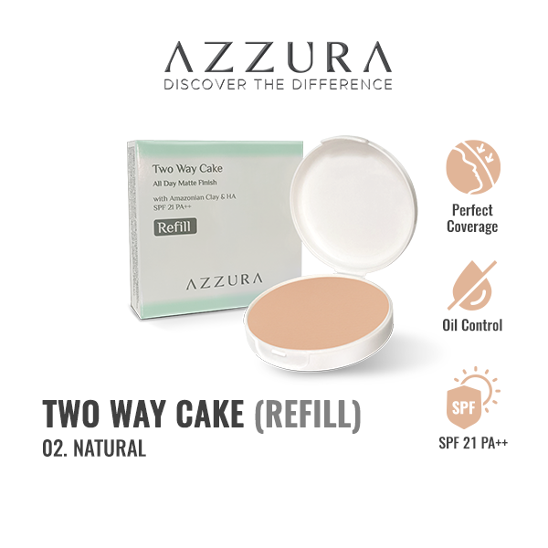 Gambar Azzura Two Way Cake Bedak All Day Matte Finish Natural Refill 02 dari Wings Indonesia Kab. Bekasi Tokopedia