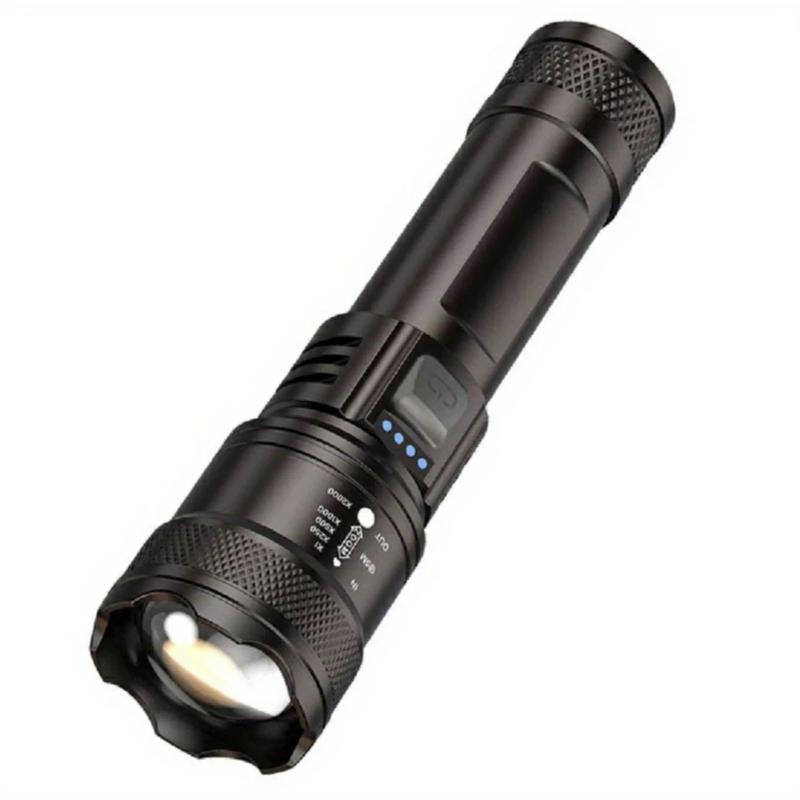 Senter LED Super Terang 10000 Lumens Jarak Jauh Ringan Tahan Air IPX4 Zoom / Rechargeable Senter 1
