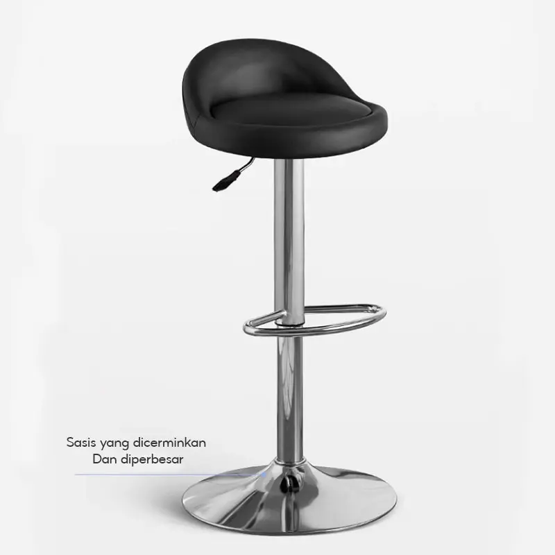 KUCA Kursi Bar Mini Baja Tahan Karat Kursi Barstool Hidrolik Bulat Kursi Cafe Kursi Kitchenset  Dudukan Lapis Kulit Sintetis [ Garansi lima tahun ] 2