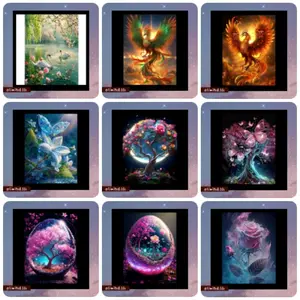 [NEW COLLECTION] Ready LIMITED Diamond Painting FULL ROUND CRYSTAL DIAMOND and VELVET Canvas - Size 40x30 / 40x40 - Cute Animal, Flower, Etc